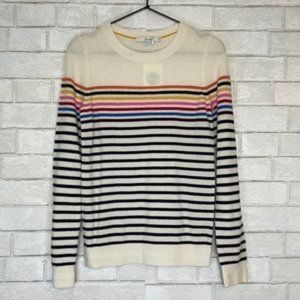 Boden 100% Cashmere Rainbow Crewneck sweater, NWT Size M